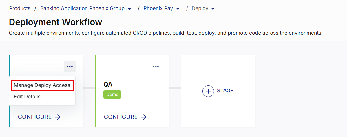 Manage Deploy Access